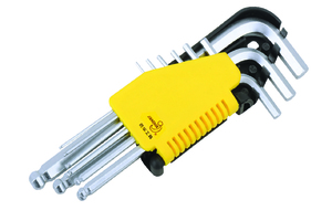 9件英制雾面加长球头内六角