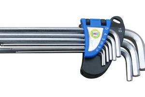 九件套球头特长内六角扳手【砂丁铬】