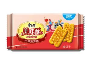 康师傅美味酥饼干什锦烧烤味85g袋装咸饼干休闲食品零食小吃 