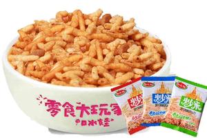 口水娃 泰国风味炒米 五香 香辣 牛肉味经典怀旧休闲零食品 500g